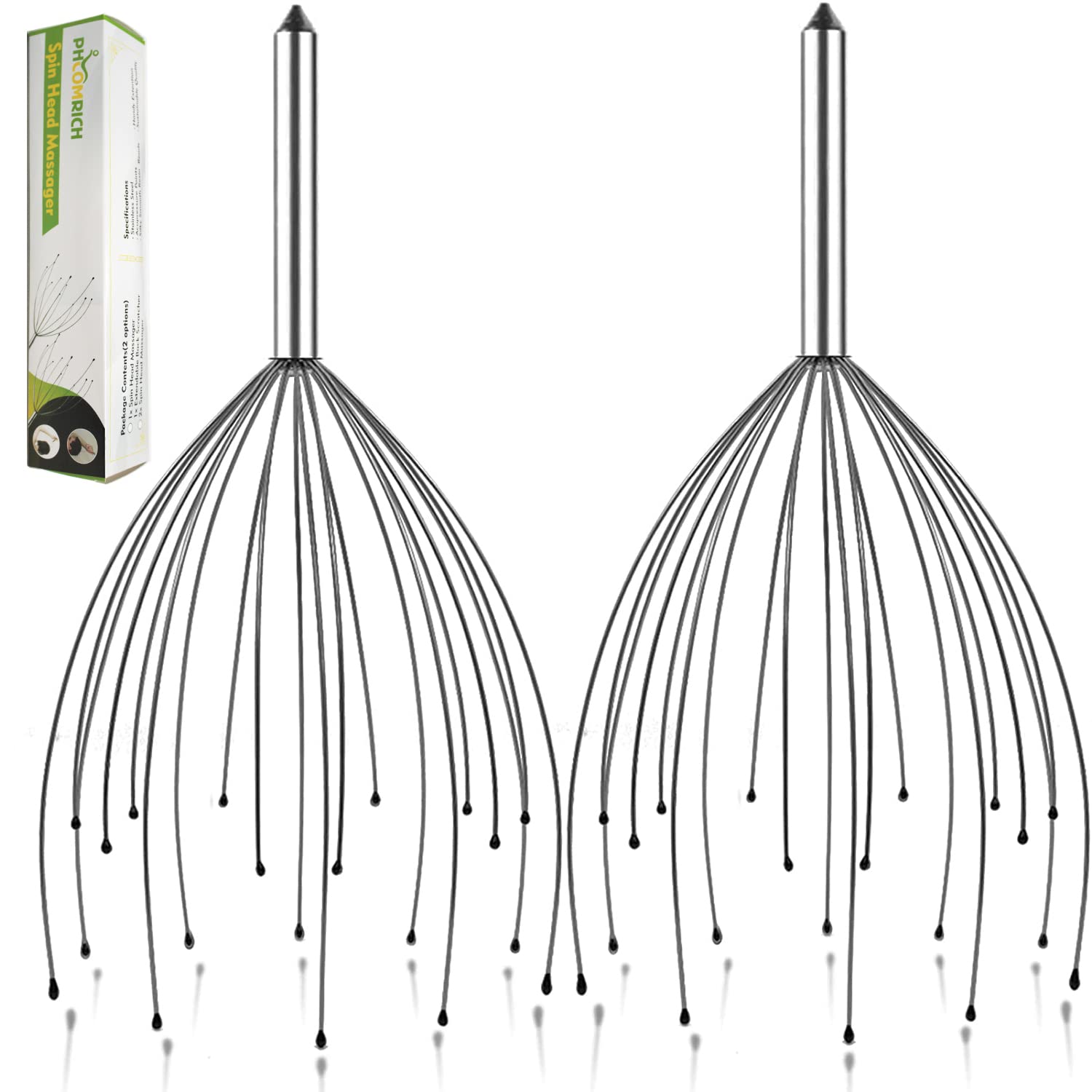 Amazon.co.jp: PHCOMRICH 2パック 20本指ヘッドマッサージャー